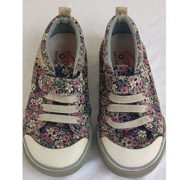 See Kai Run Kristin Floral sneakers little girls/ toddlers Size 11 - Picture 2 of 10
